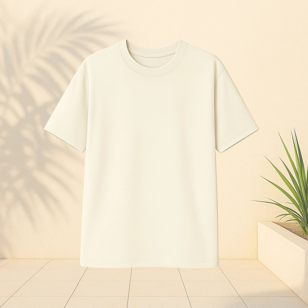 Beige Drop Shoulder T-Shirt