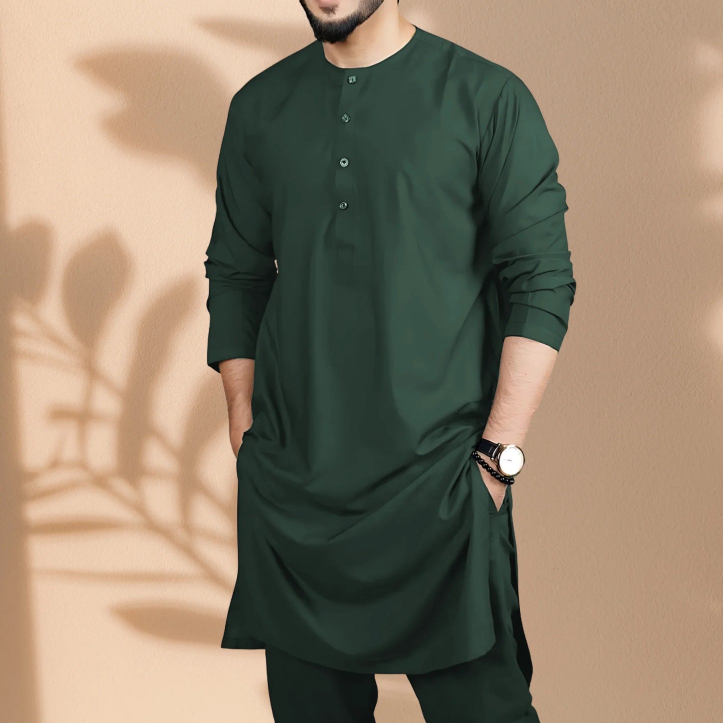 Bottle Green Classic Panjabi and Pajama Set | P-0010