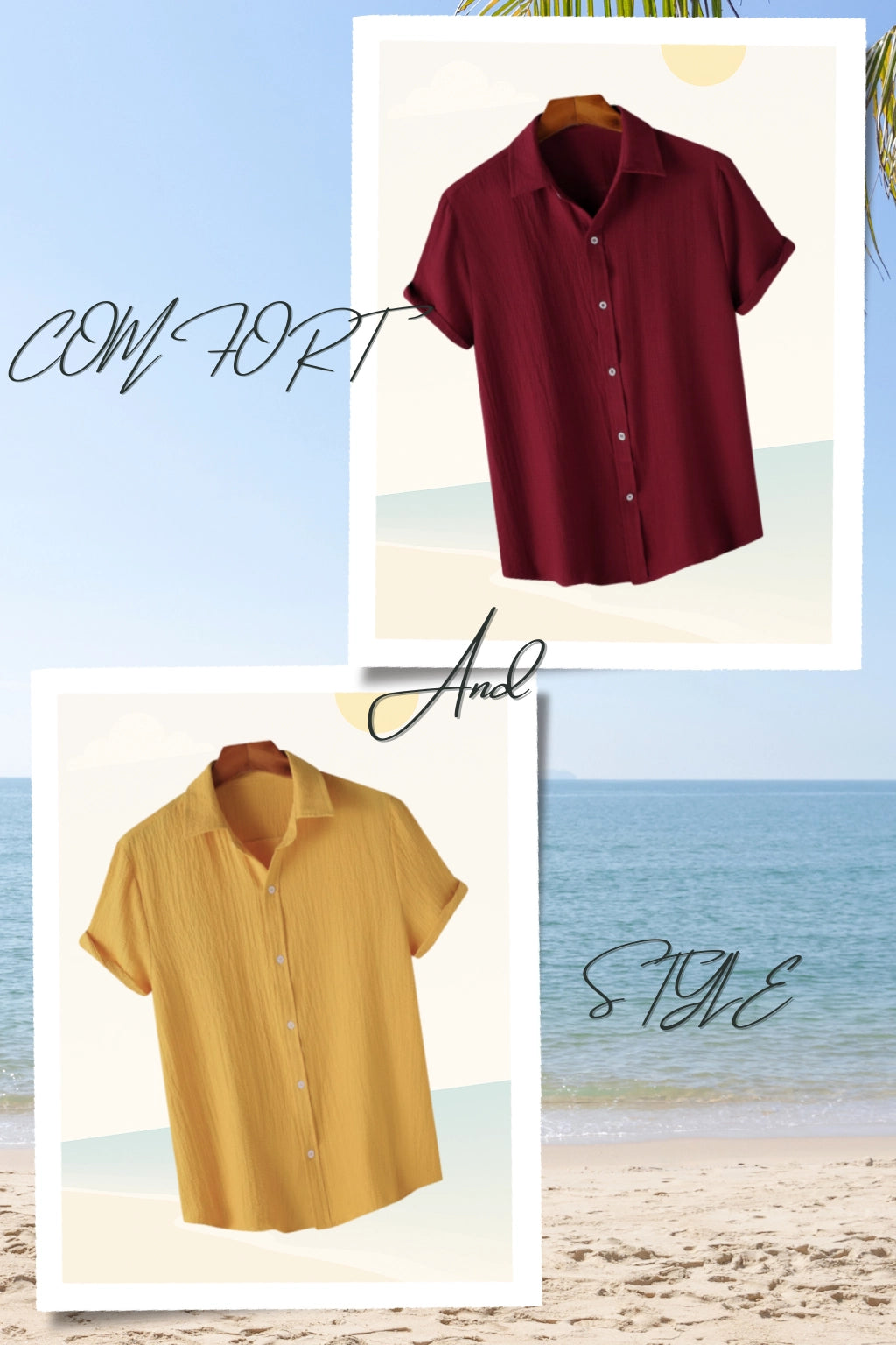 Crimson Red | H-720 & Solar Yellow | H-715 (Half-Sleeve Shirts Combo)