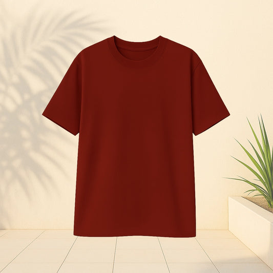 Maroon Drop Shoulder T-Shirt