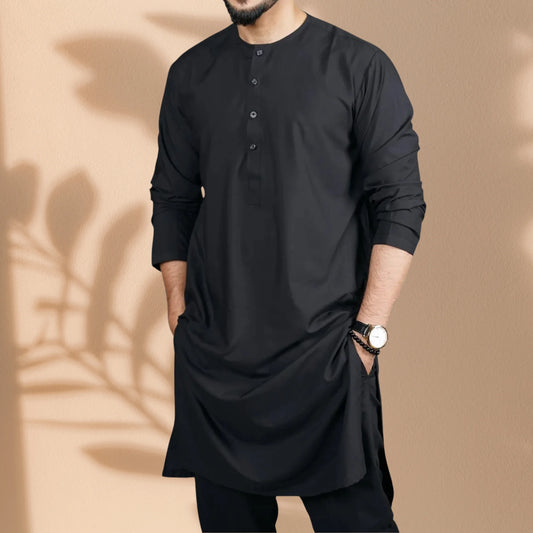 Black Classic Panjabi and Pajama Set | P-001